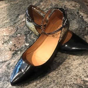 BCBG Patent Flats w/ankle strap 8.5